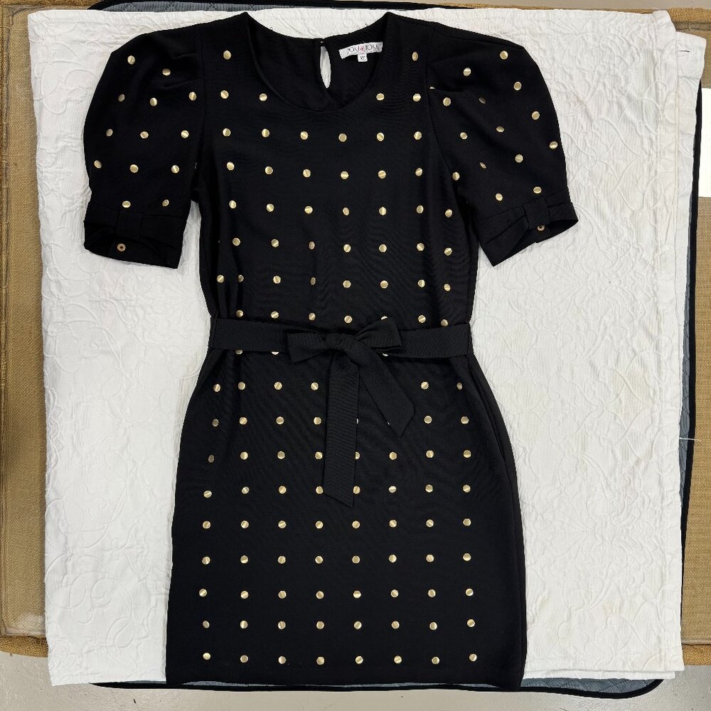 Joy Joy Black Metal Studded S/S Dress Size XS